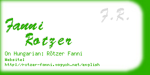 fanni rotzer business card